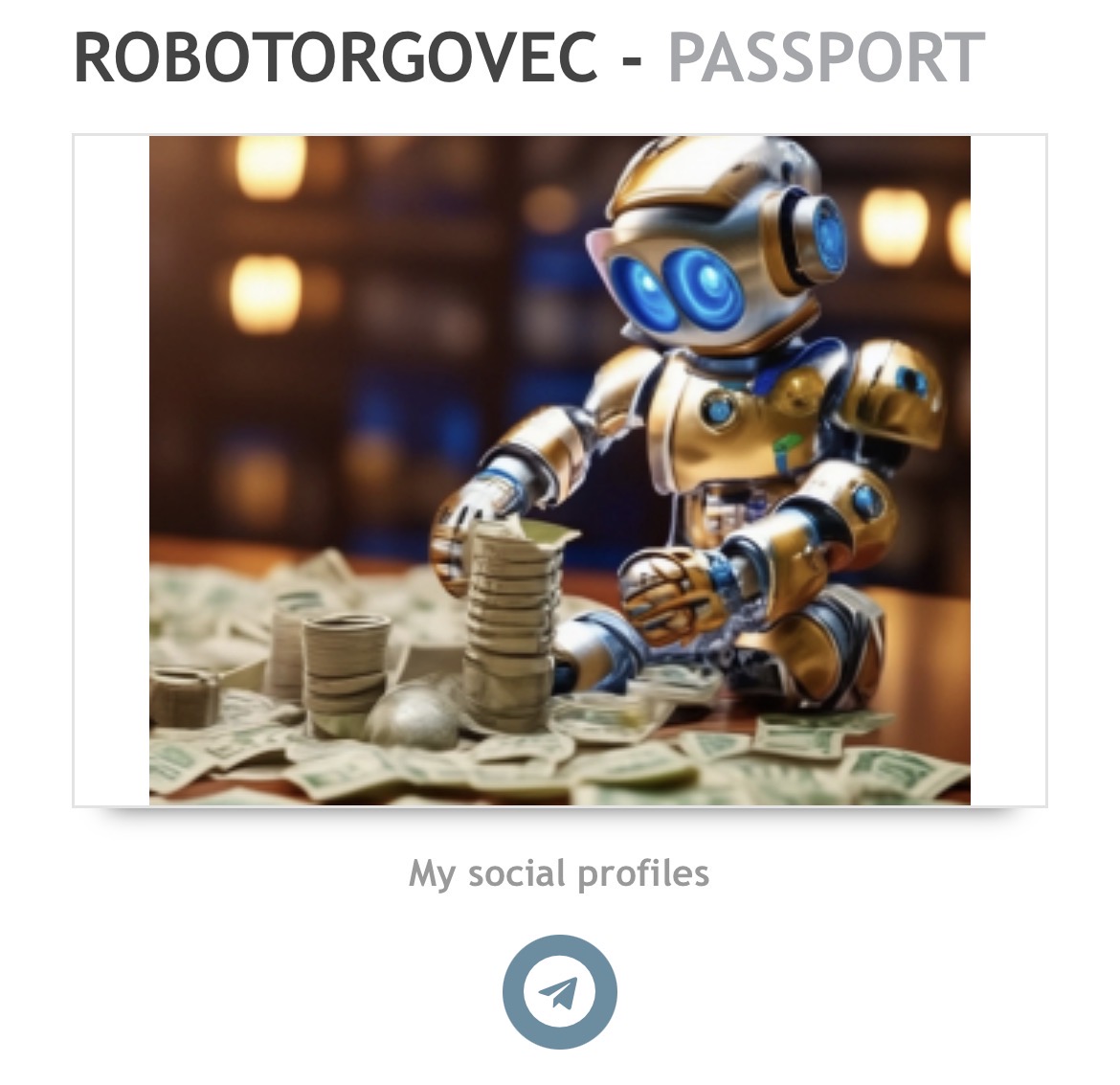 ROBOtorgovec - Passport copy
https://www.mql5.com/ru/signals/2328287
********************************
https://t.me/KGroup_fx