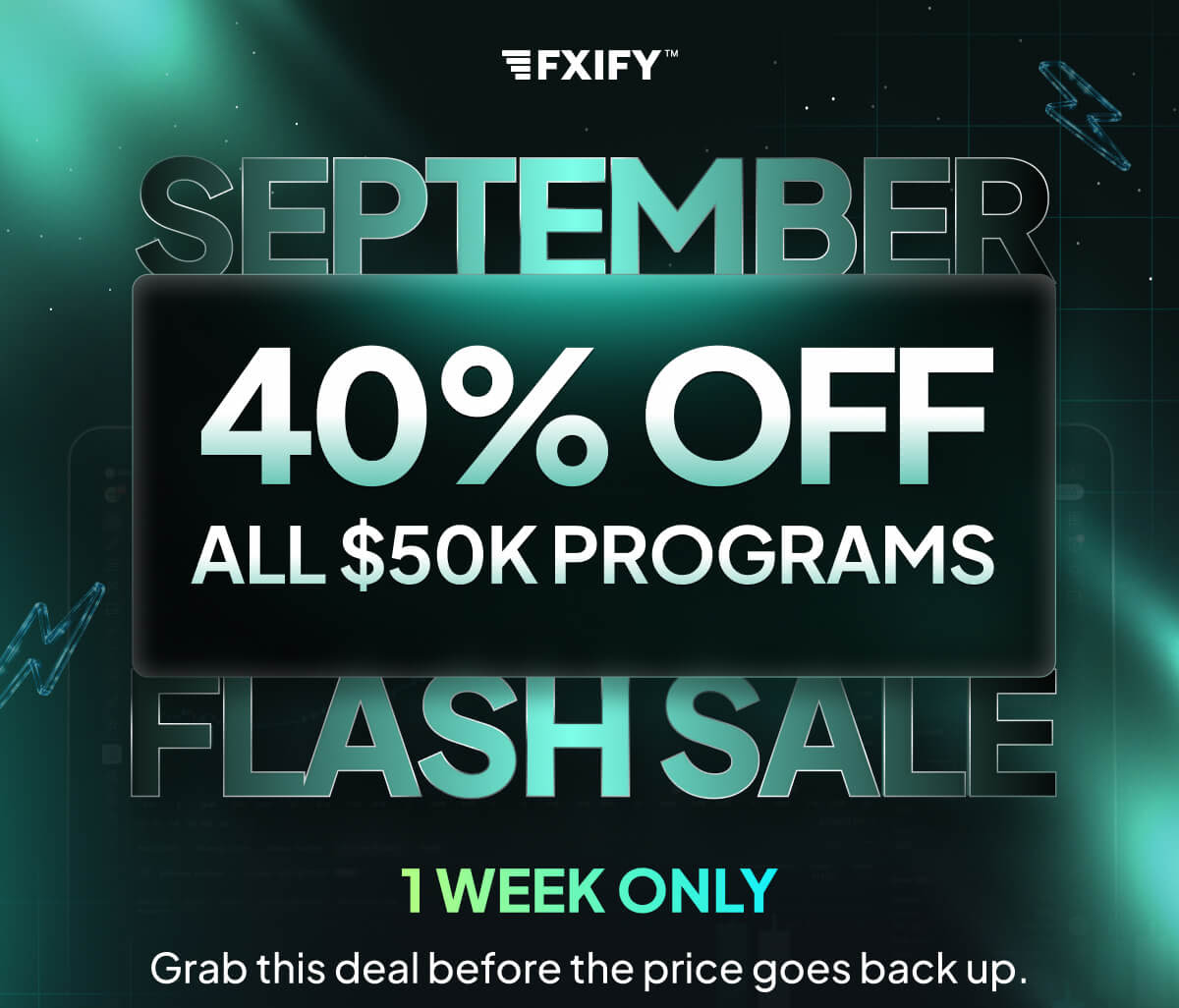 https://trader.fxify.com/purchasechallenge?affiliateId=7188 or code: FXIFYWBOOZN now it's 149$ for 50k$ 3-step challenge with FIFTY40