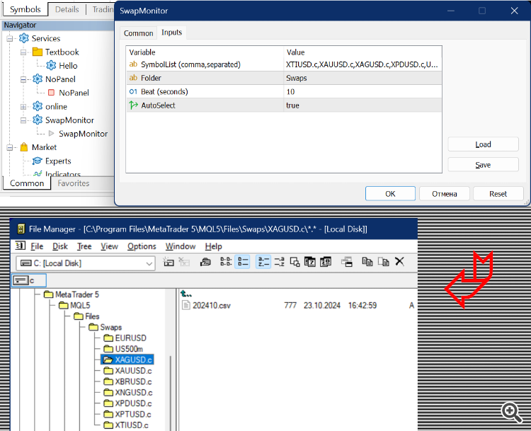 Swap Monitor service for MetaTrader 5