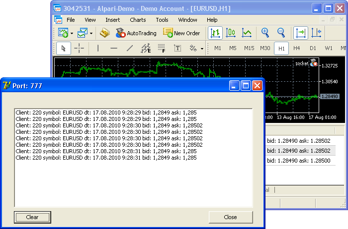MetaTrader 5'ten sunucu uygulamasına veri aktarımı