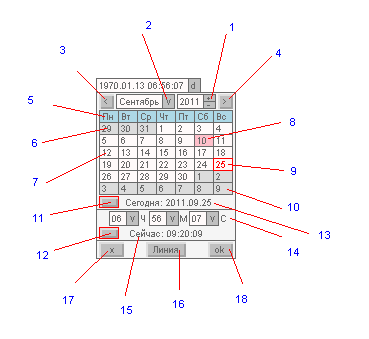 CCalendarInput kontrol elemanının sekmesini açma