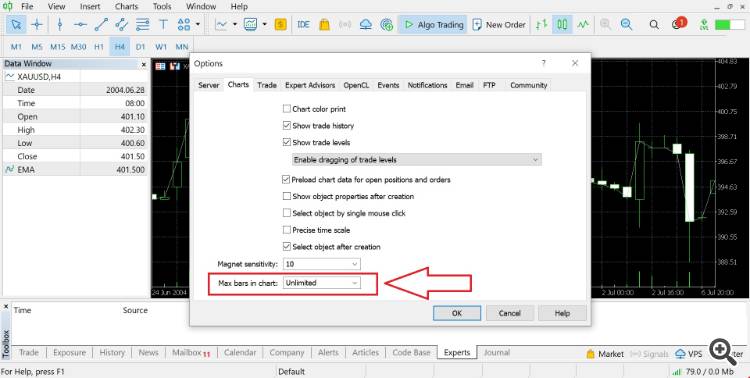 Máximo de barras no gráfico