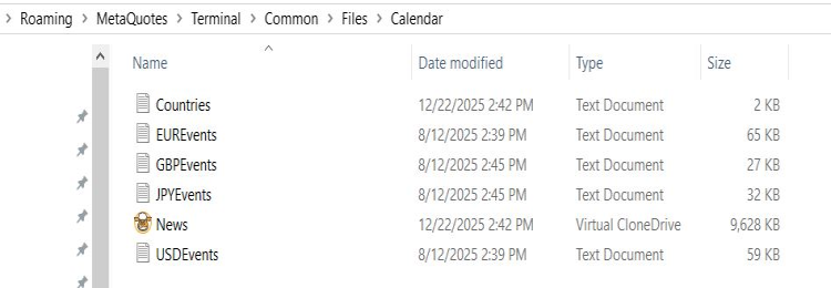 the generated news files