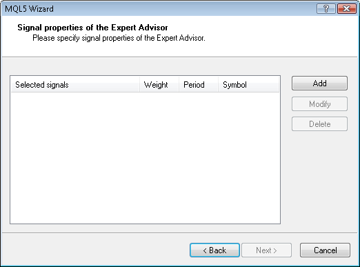 Fig. 6. Signal properties of the Expert Advisor Fig. 6. Signal properties of the Expert Advisor
