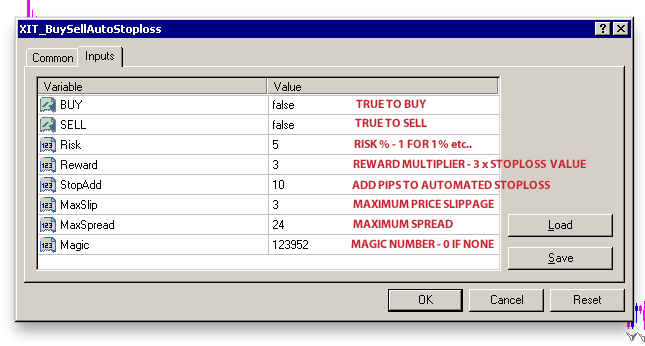 XIT_BuySellAutoStoploss.mq4 - Options
