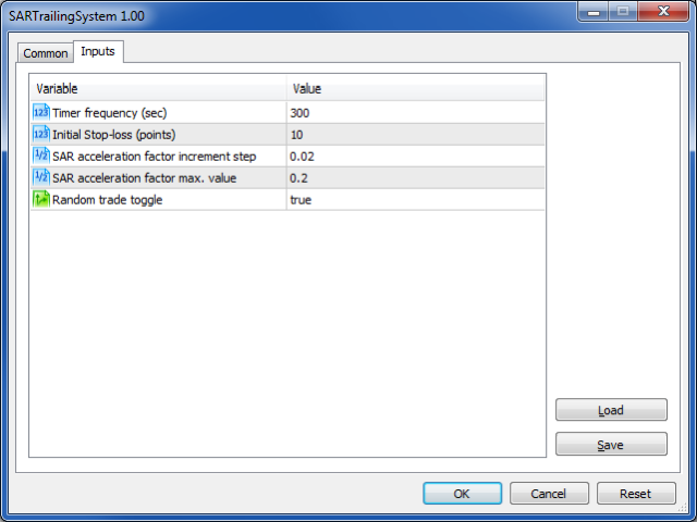 EA uses four input parameters. EA uses four input parameters.