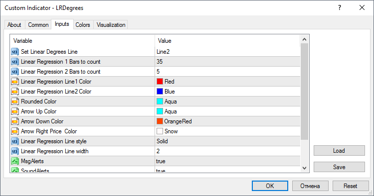 LRDegrees MT4: Settings LRDegrees MT4: Settings