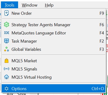 Menu Tools - Option Menu Tools - Option