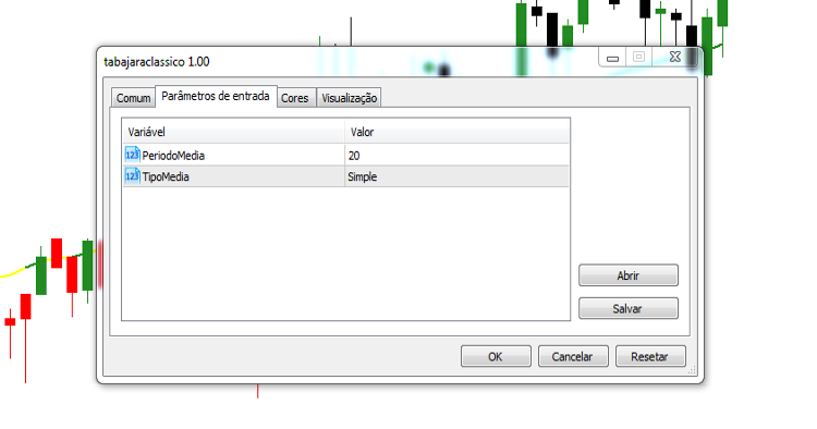 Tela de Configuração 1 Tela de Configuração 1