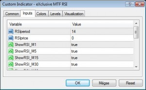 Advanced MTF RSI Input Fields Screenshot
