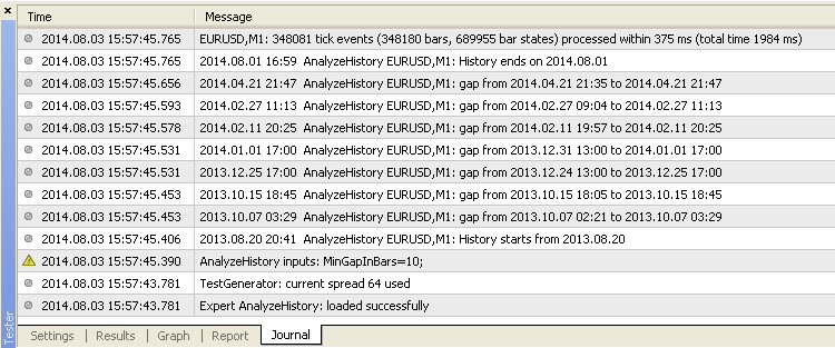 EA to find gaps in history data. EA to find gaps in history data.