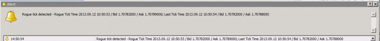 Rogue tick detector popup alert example. Rogue tick detector popup alert example.