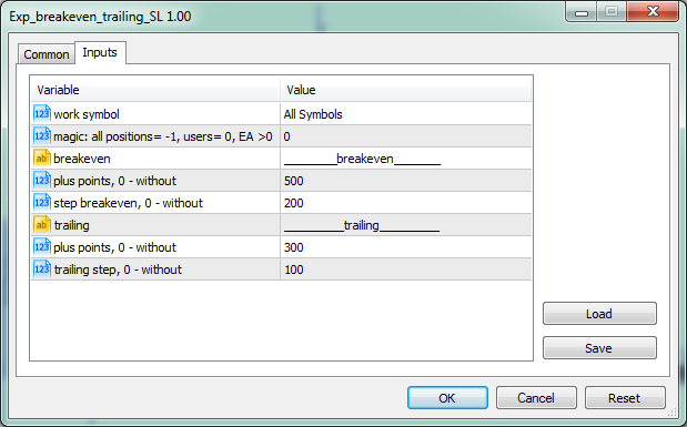 Parameters Parameters
