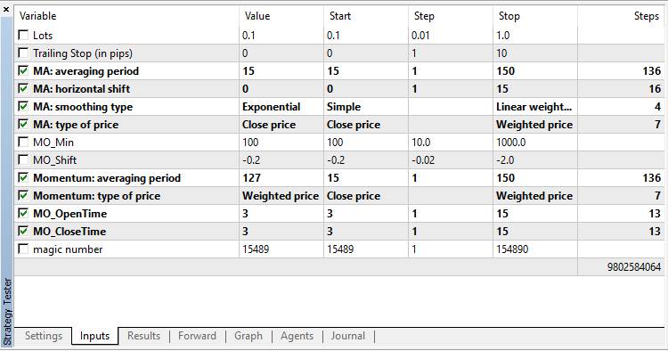 Momentum-M15 Inputs Momentum-M15 Inputs