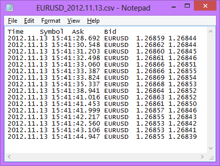 CSV Ausgabe im Notepad CSV Ausgabe im Notepad