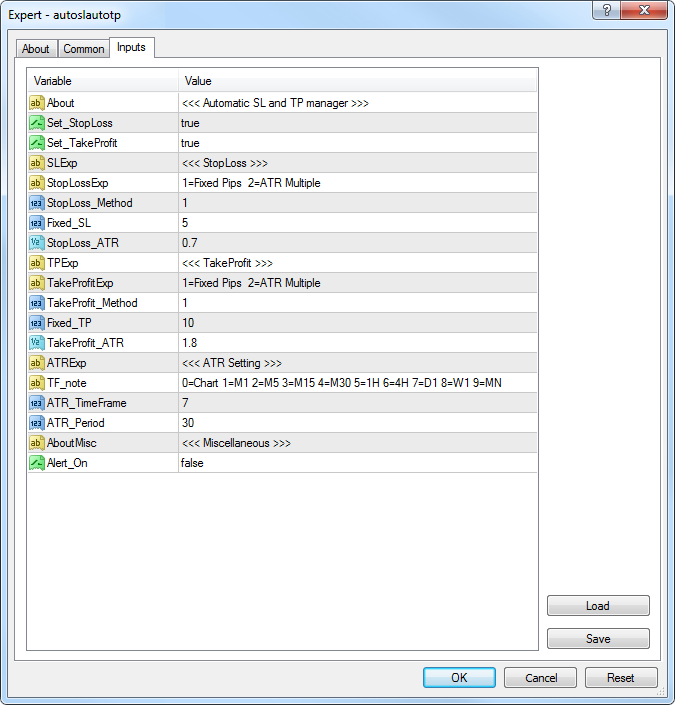 Auto SLnTP EA - expert for MetaTrader 4