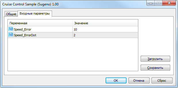 Eingangsparameter