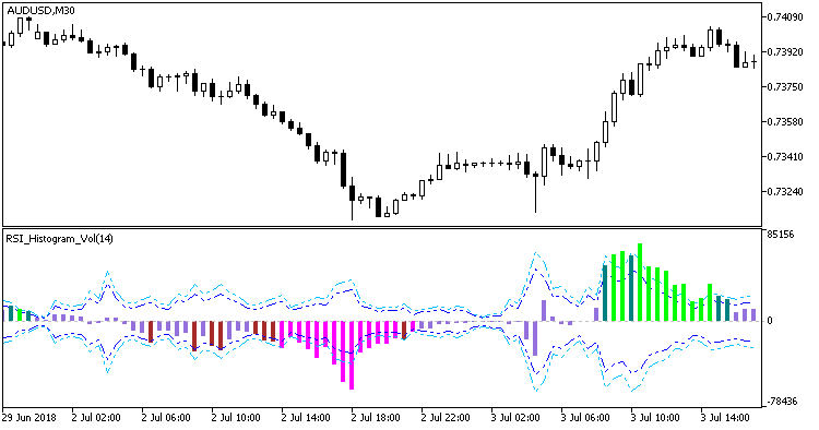 Abb. 1. Der Indikator RSI_Histogram_Vol