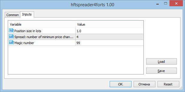 HFT Spreader de FORTS