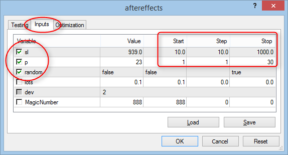 Input Parameters