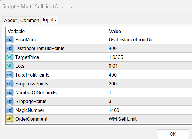 SellLimitInput SellLimitInput