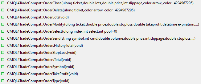 Order function compatibilities Order function compatibilities