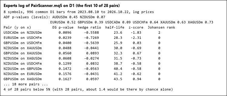 Output of PairScanner.mq5