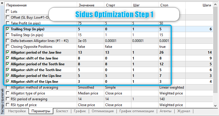 Sidus Optimization Step 1