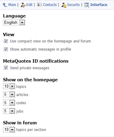 Configuration de l'apparence de MQL5.community