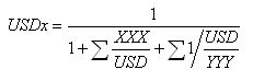 USDインデックスを計算するための公式