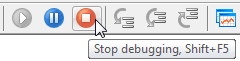Figure 28. Stopping the debugger