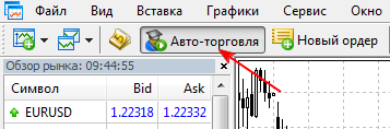Рисунок 6. Авто-торговля включена