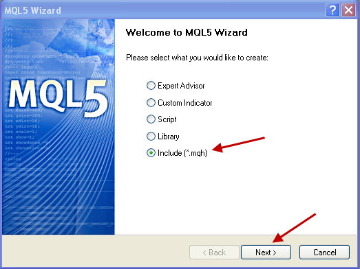 Şekil 1. Yeni bir MQL5 belgesi başlatma