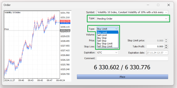 Pending Order Entry