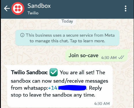 为Twilio加入WhatsApp号码