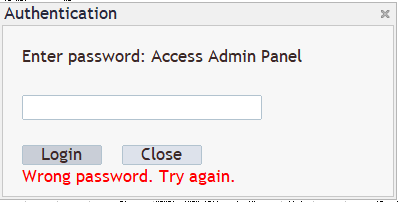 Versuch mit falschem Passwort