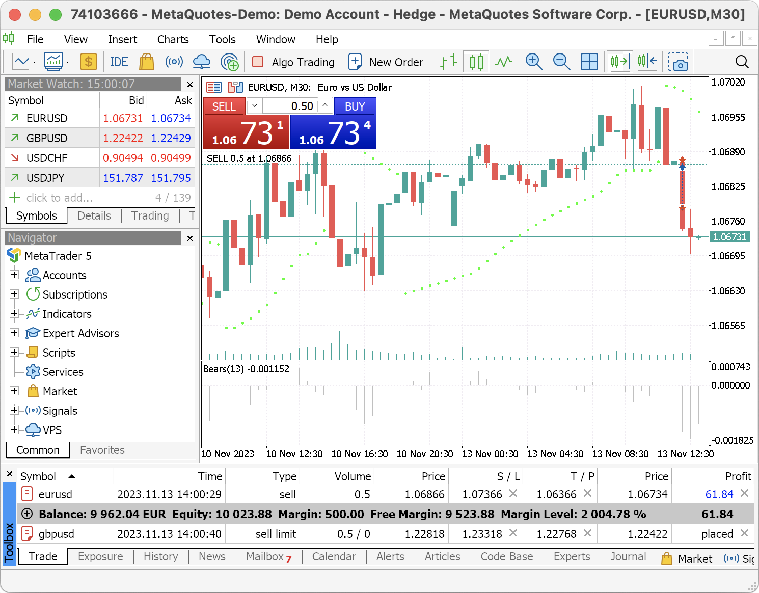 MetaTrader 5 в Mac OS