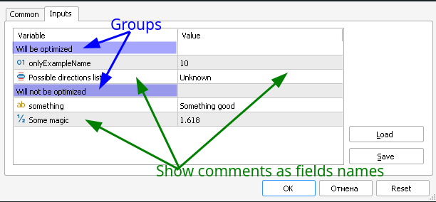 Parameterdialog