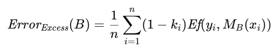 Excess Error for a bootstrapped dataset