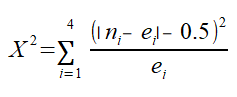 2 mal 2 Chi-Quadrat-Teststatistik