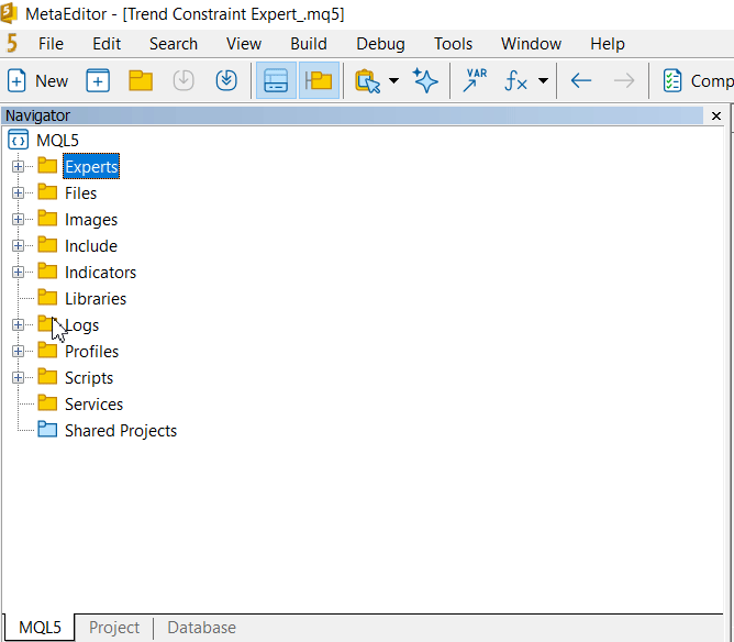 MetaEditor 5でMACDソースにアクセスする