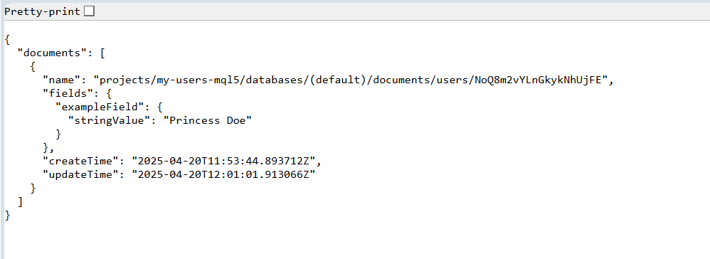 Fig 4. Updating entries