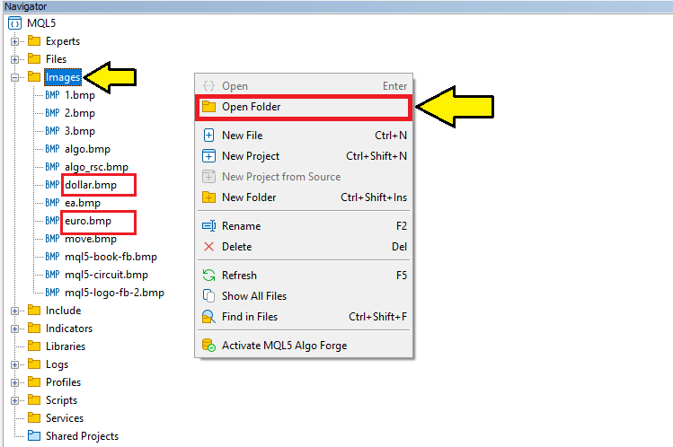 IMAGES FOLDER IN MQL5