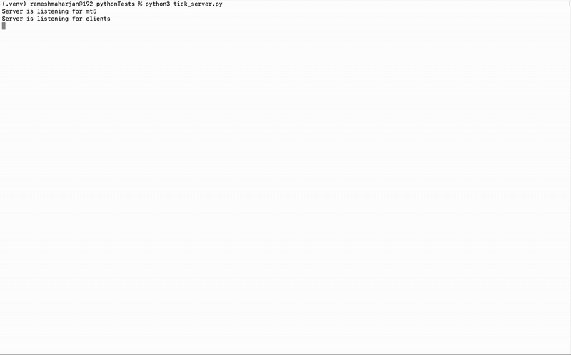 tick data transport from MetaTrader to python complete process