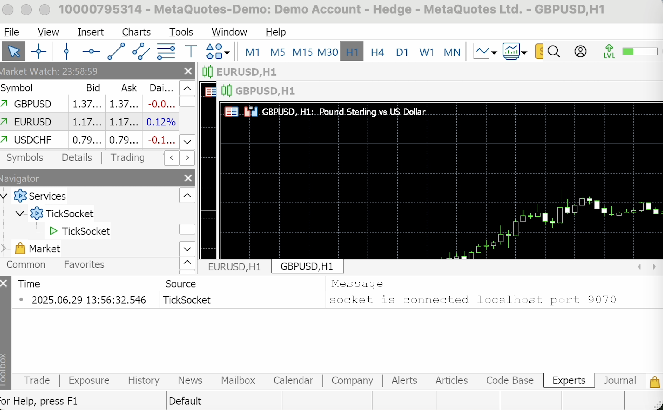 MetaTrader service started
