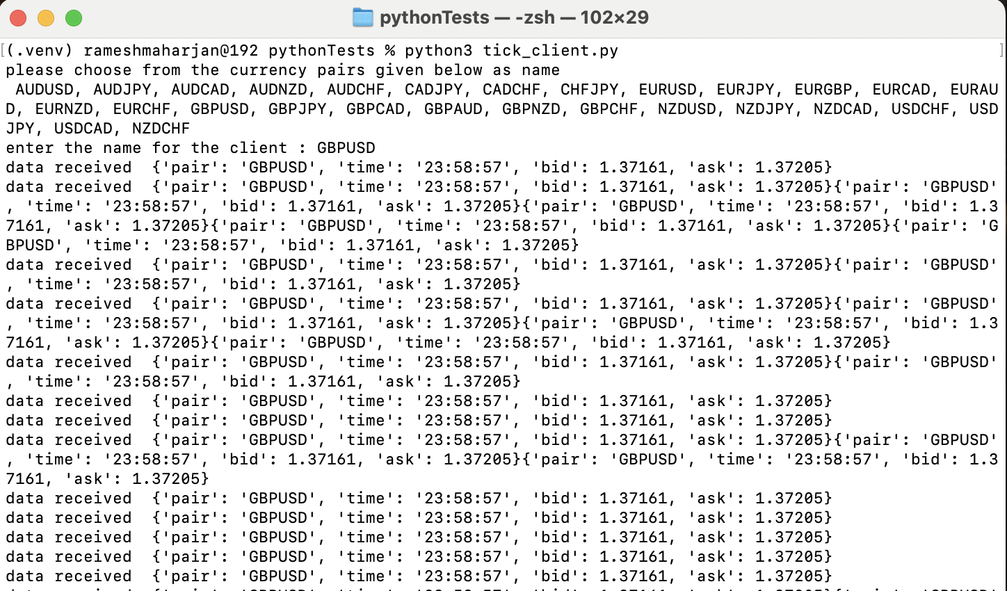 GBPUSD client started