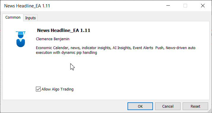 New Headline EA with Post Impact Order Execution