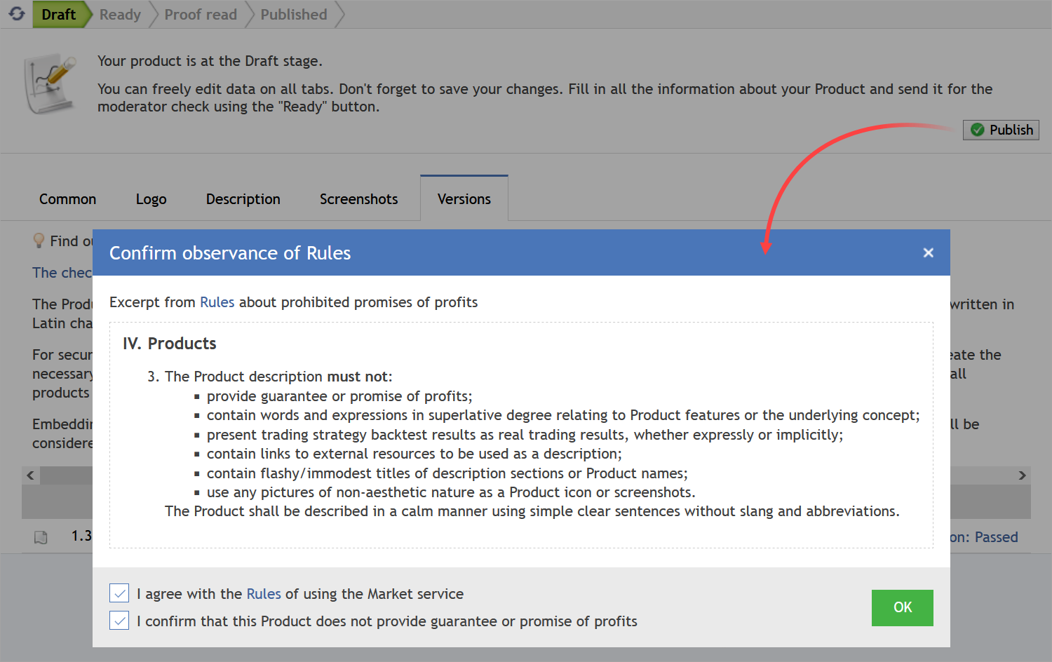Prima di pubblicare un prodotto, assicurati che sia conforme alle regole del servizio Prima di pubblicare un prodotto, assicurati che sia conforme alle regole del servizio