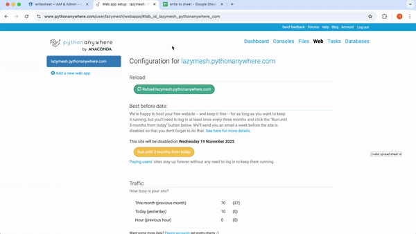 pythonanywhere steps to follow
