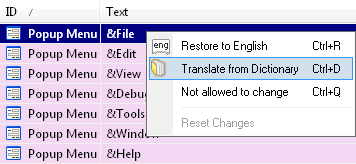 사전을 이용한 번역